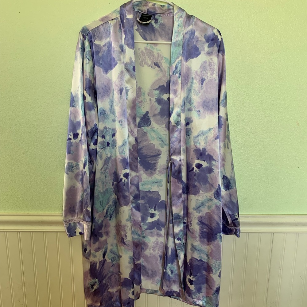 Purple floral robe
